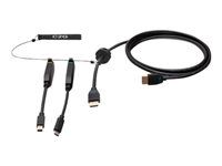 C2G 15ft (4.5m) 4K HDMI Premium Cable and Dongle Adapter Ring with Color Coded Mini DisplayPort and USB-C - Videoadaptersats - svart - guldblinkade kontakter, 4K60Hz stöd, 4K 30 Hz-stöd (mDP) C2G30057