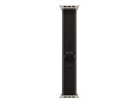 Apple - Slinga för smart klocka - 49 mm, naturlig titanfinish - storlek S/M - svart/träkolsgrå - för Watch Hermès Series 9, SE 3, Series 10, Series 11, Series 8, Series 9, Ultra 2, Ultra 3 MFT84ZM/A