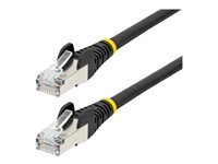 StarTech.com 1.5m CAT6a Ethernet Cable - Black - Low Smoke Zero Halogen (LSZH) - 10GbE 500MHz 100W PoE++ Snagless RJ-45 w/Strain Reliefs S/FTP Network Patch Cord - Patch-kabel - RJ-45 (hane) till RJ-45 (hane) - 1.5 m - S/FTP - CAT 6a - IEEE 802.3bt - halogenfri, formpressad, hakfri, tvinnad - svart NLBK-150-CAT6A-PATCH