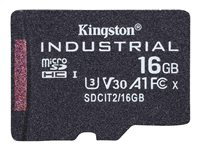 Kingston Industrial - Flash-minneskort - 16 GB - A1 / Video Class V30 / UHS-I U3 / Class10 - microSDHC UHS-I SDCIT2/16GBSP