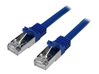 Startech 2m CAT6 Ethernet Cable, 10 Gigabit Shielded Snagless RJ45 100W PoE Patch Cord, CAT 6 10GbE SFTP Network Cable w/Strain Relief, Blue, Wiring is UL Certified/TIA - Category 6 - 26AWG (N6SPAT2MBL) - Patch-kabel - RJ-45 (hane) till RJ-45 (hane) - 2 m - SFTP / 50 mikrometer - CAT 6 - formpressad, hakfri - blå N6SPAT2MBL