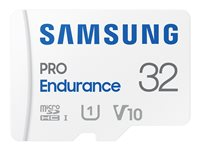Samsung PRO Endurance MB-MJ32KA - Flash-minneskort (adapter, microSDHC till SD inkluderad) - 32 GB - Video Class V10 / UHS-I U1 / Class10 - microSDHC UHS-I - vit MB-MJ32KA/EU