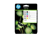 HP 912 - 4-pack - svart, gul, cyan, magenta - original - bläckpatron - för Officejet 80XX; Officejet Pro 80XX 6ZC74AE