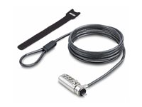 StarTech.com Nano Slot Compatible 6.6ft (2m) Cable Lock, Laptop Security - Lås för säkerhetskabel - svart & silver - 2 m SNANOC4D-LAPTOP-LOCK