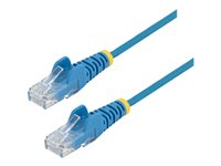 StarTech.com 1ft Slim LSZH CAT6 Ethernet Cable, 10 Gigabit Snagless RJ45 100W PoE Patch Cord, CAT 6 10GbE UTP Network Cable w/Strain Relief, Blue, ETL/Low Smoke Zero Halogen - Category 6 - 28AWG (N6PAT1BLS) - Patch-kabel - RJ-45 (hane) till RJ-45 (hane) - 30 cm - UTP - CAT 6 - hakfri, tvinnad - blå N6PAT1BLS
