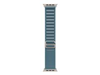Apple - Slinga för smart klocka - 49 mm, naturlig titanfinish - Liten storlek - ljusblå - för Watch Hermès Series 9, SE 3, Series 10, Series 11, Series 8, Series 9, Ultra 2, Ultra 3 MFTH4ZM/A
