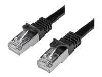 Startech 3m CAT6 Ethernet Cable, 10 Gigabit Shielded Snagless RJ45 100W PoE Patch Cord, CAT 6 10GbE SFTP Network Cable w/Strain Relief, Black, Wiring is UL Certified/TIA - Category 6 - 26AWG (N6SPAT3MBK) - Patch-kabel - RJ-45 (hane) till RJ-45 (hane) - SFTP - CAT 6 - formpressad, hakfri - svart N6SPAT3MBK