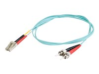 C2G LC-ST 10Gb 50/125 OM3 Duplex Multimode PVC Fiber Optic Cable (LSZH) - Nätverkskabel - ST-läge (multi-mode) (hane) till LC multiläge (hane) - 20 m - fiberoptisk - duplex - 50/125 mikron - OM3 - halogenfri - havsblå 85547