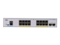 Cisco Business 350 Series CBS350-16FP-2G - Switch - L3 - Administrerad - 16 x 10/100/1000 (PoE+) + 2 x Gigabit SFP - rackmonterbar - PoE+ (240 W) CBS350-16FP-2G-EU