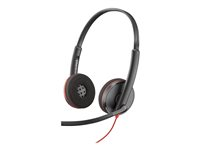 Poly Blackwire 3220 - Blackwire 3200 Series - headset - på örat - kabelansluten - USB-C - svart - Skype-certifierat, Avaya-certifierad, Cisco Jabber-certifierad, UC-certifierad 8X228A6