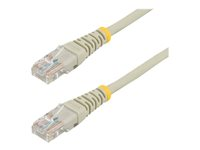 StarTech.com 3 ft Cat5e Patch Cable with Molded RJ45 Connectors - Gray - Cat5e Ethernet Patch Cable - 3ft UTP Cat 5e Patch Cord (M45PATCH3GR) - Patch-kabel - RJ-45 (hane) till RJ-45 (hane) - 0.9 m - UTP - CAT 5e - formpressad - grå M45PATCH3GR
