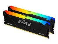 Kingston FURY Beast RGB - DDR4 - sats - 16 GB: 2 x 8 GB - DIMM 288-pin - 2666 MT/s - CL16 - 1.2 V - ej buffrad - on-die ECC - svart KF426C16BB2AK2/16