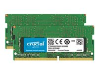Crucial - DDR4 - sats - 32 GB: 2 x 16 GB - SO DIMM 260-pin - 2666 MHz / PC4-21300 - CL19 - 1.2 V - ej buffrad - icke ECC CT2K16G4S266M
