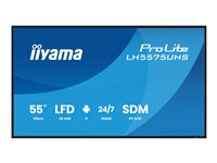 iiyama ProLite LH5575UHS-B2AG - 55" Diagonal klass (54.6" visbar) LED-bakgrundsbelyst LCD-skärm - digital skyltning - med inbyggd mediespelare, SDM Slot PC - 4K UHD (2160p) 3840 x 2160 - svart (ram), matt finish LH5575UHS-B2AG