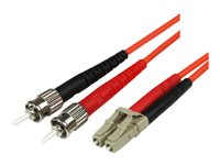 StarTech.com 1m Fiber Optic Cable - Multimode Duplex 50/125 - LSZH - LC/ST - OM2 - LC to ST Fiber Patch Cable - Patch-kabel - ST-läge (multi-mode) (hane) till LC multiläge (hane) - 1 m - 1 m - fiberoptisk - duplex - 50/125 mikron - OM2 - formpressad - orange - för P/N: MCM1110MMLC 50FIBLCST1