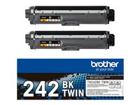 Brother TN242 BKTWIN - 2-pack - svart - original - tonerkassett - för Brother DCP-9017, DCP-9022, HL-3142, HL-3152, HL-3172, MFC-9142, MFC-9332, MFC-9342 TN242BKTWIN