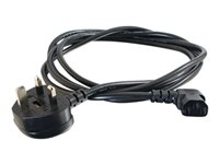 C2G 1m 18 AWG UK 90° Power Cord (IEC320C13R to BS 1363) - Strömkabel - IEC 60320 C13 till BS 1363 (hane) vinklad - 1 m - svart C2G82035