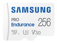 Samsung PRO Endurance MB-MJ256KA - Flash-minneskort (microSDXC till SD-adapter inkluderad) - 256 GB - Video Class V30 / UHS-I U3 / Class10 - mikroSDXC UHS-I - vit MB-MJ256KA/EU