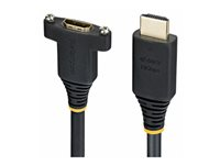 Startech - High Speed - HDMI-förlängningskabel med Ethernet - HDMI hane till HDMI hona - 2 m - svart - panelmontering, 1440p (UWQHD) stöd 144Hz, 4K60Hz stöd, passiv HDMI2PNLFM-2M