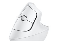 Logitech Lift for Mac - Vertikal mus - ergonomisk - optisk - 6 knappar - trådlös - Bluetooth - Logitech Logi Bolt USB-mottagare - offwhite - för Apple MacBook 910-006477