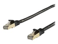 StarTech.com 10m CAT6A Ethernet Cable, 10 Gigabit Shielded Snagless RJ45 100W PoE Patch Cord, CAT 6A 10GbE STP Network Cable w/Strain Relief, Black, Fluke Tested/UL Certified Wiring/TIA - Category 6A - 26AWG (6ASPAT10MBK) - Patch-kabel - RJ-45 (hane) till RJ-45 (hane) - 10 m - STP - CAT 6a - formpressad, hakfri - svart 6ASPAT10MBK