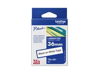 Brother TZe-261 - Standardlim - svart på vitt - Rulle 3,6 cm x 8 m) 1 kassett(er) bandlaminat - för P-Touch PT-3600, 530, 550, 9200, 9400, 9500, 9600, 9800, D800, P900 TZE261