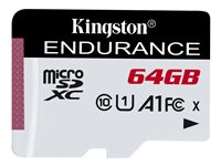 Kingston High Endurance - Flash-minneskort - 64 GB - A1 / UHS-I U1 / Class10 - mikroSDXC UHS-I SDCE/64GB