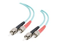 C2G ST-ST 10Gb 50/125 OM3 Duplex Multimode PVC Fiber Optic Cable (LSZH) - Nätverkskabel - ST-läge (multi-mode) (hane) till ST-läge (multi-mode) (hane) - 3 m - fiberoptisk - duplex - 50/125 mikron - OM3 - halogenfri - havsblå 85506