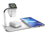 ZENS Dual+Watch Aluminium Wireless Charger - Trådlös laddningsmatta + växelströmsadapter - 20 Watt - Apple Fast Charge, FC - vit - för Apple Watch ZEDC05W/00