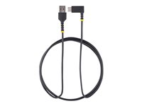 StarTech.com 6ft (2m) USB A to C Charging Cable Right Angle, Heavy Duty Fast Charge USB-C Cable, USB 2.0 A to Type-C, Durable and Rugged Aramid Fiber, 3A, S20/iPad/Pixel - High Quality USB Charging Cord (R2ACR-2M-USB-CABLE) - USB-kabel - USB (hane) rak till 24 pin USB-C (hane) högervinklad - Thunderbolt 3 / USB 2.0 - 3 A - 2 m - USB Power Delivery (60W) - svart R2ACR-2M-USB-CABLE
