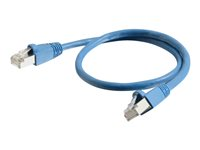 C2G Cat6a Booted Shielded (STP) Network Patch Cable - Patch-kabel - RJ-45 (hane) till RJ-45 (hane) - 1.5 m - STP - CAT 6a - formpressad, hakfri, tvinnad - blå 89909