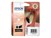 Epson T0870 - 2-pack - 11.4 ml - glättat - original - blister med RF-larm/akustiskt larm - bläckoptimeringskassett - för Stylus Photo R1900 C13T08704020