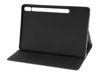 Insmat Exclusive - Vikbart fodral för mobiltelefon - läder, kartong, termoplastisk polyuretan (TPU), papper - svart - för Samsung Galaxy Tab S9 FE 652-1293