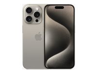 Apple iPhone 15 Pro - 5G smartphone - dual-SIM / Internal Memory 512 GB - OLED-skärm - 6.1" - 2556 x 1179 pixlar (120 Hz) - 3 st. bakre kameror 48 MP, 12 MP, 12 MP - front camera 12 MP - naturligt titan MTV93QN/A