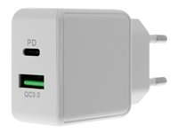 Insmat - Strömadapter - 25 Watt - 3 A - PD 3.0, QC 3.0 - 2 utdatakontakter (USB, USB-C) 530-9250