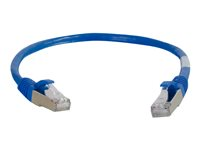 C2G Cat6a Booted Shielded (STP) Network Patch Cable - Patch-kabel - RJ-45 (hane) till RJ-45 (hane) - 10 m - STP - CAT 6a - formpressad, hakfri, tvinnad - blå 89927