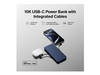 Belkin BoostCharge Plus - Strömförsörjningsbank - 10000 mAh - 23 Watt - Fast Charge - 2 utdatakontakter (Lightning, 24 pin USB-C) - midnattsblå BPB006BTBLU