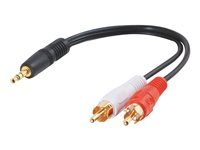 C2G Value Series Y-Cable - Audio-adapter - mini-phone stereo 3.5 mm hane till RCA hane - skärmad - svart 80132