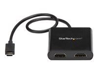 StarTech.com MST-hubb med två portar för USB-C till HDMI - 4K 30 Hz - Adapterkabel - USB-C hane till HDMI hona - svart - 4K30 Hz (3840 x 2160) stöd, 2560 x 1600 (WQXGA)-stöd 60 Hz - för P/N: TB33A1C MSTCDP122HD