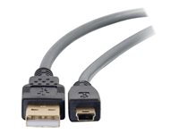 C2G Ultima - USB-kabel - USB (hane) till mini-USB typ B (hane) - USB 2.0 - 5 m - formpressad - träkol 29653