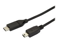 StarTech.com USB C to Mini USB Cable - 6 ft / 2m - M/M - USB 2.0 - Mini USB Cord - USB C to Mini B Cable - USB Type C to Mini USB (USB2CMB2M) - USB-kabel - 24 pin USB-C (hane) till mini-USB typ B (hane) - Thunderbolt 3 / USB 2.0 - 2 m - svart USB2CMB2M