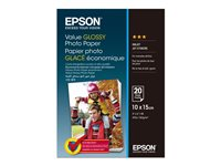 Epson Value - Blank - 100 x 150 mm - 183 g/m² - 20 ark fotopapper - för Epson L382, L386, L486; Expression Home HD XP-15000; Expression Premium XP-900 C13S400037