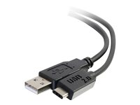 C2G 1m USB 2.0 USB Type C to USB A Cable M/M - USB C Cable Black - USB-kabel - USB (hane) till 24 pin USB-C (hane) - USB 2.0 - 1 m - formpressad - svart 88870