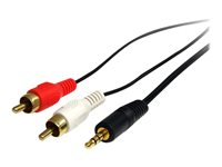 StarTech.com 3 ft Stereo Audio Cable - 3.5mm Male to 2x RCA Male - heaDPhone jack to RCA - Mini jack to RCA - 3.5mm to RCA (MU3MMRCA) - Ljudkabel - mini-phone stereo 3.5 mm hane till RCA x 2 hane - 92 cm - svart - för P/N: HD202A, ST121HDBTSC, ST12MHDLAN4R, ST12MHDLNHK, ST12MHDLNHR, ST222HDBT, VID2HDCON2 MU3MMRCA