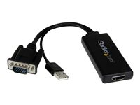 StarTech.com VGA till HDMI-adapter med USB-audio & -ström ? bärbar VGA till HDMI-konverterare ? 1080p - Adapterkabel - HD-15 (VGA), USB typ B hane till HDMI hona - 26 cm - svart - USB-ström, stöd för 1080p, aktiv VGA2HDU