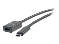 C2G 3ft USB-C to C 3.1 (Gen 1) Male to Female Extension Cable (5Gbps) - USB-förlängningskabel - 24 pin USB-C (hane) till 24 pin USB-C (hona) - USB 3.1 Gen 1 / Thunderbolt 3 - 3 A - 90 cm - formpressad - svart 88656