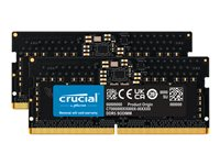 Crucial - DDR5 - sats - 16 GB: 2 x 8 GB - SO DIMM 262-pin - 5600 MHz / PC5-44800 - CL46 - 1.1 V - on-die ECC - svart CT2K8G56C46S5