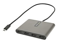 StarTech.com USB C till 4 HDMI-adapter - Externa video- och grafikkort - USB Type-C till dongel för Quad HDMI-skärmadapter - 1080p 60 Hz - Videokonverterare för flera skärmar - Endast Windows - Adapterkabel - USB-C hane till HDMI hona - 50 cm - rymdgrå - 1080p stöd 60 Hz USBC2HD4