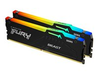 Kingston FURY Beast RGB - DDR5 - sats - 16 GB: 2 x 8 GB - DIMM 288-pin - 5600 MHz / PC5-44800 - CL36 - 1.25 V - ej buffrad - on-die ECC - svart KF556C36BBEAK2-16