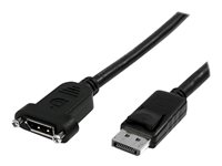 StarTech.com 3 ft / 91 cm 20 pin DP DisplayPort Extension Panel Mount Cable - DisplayPort to DisplayPort - Male to Female (DPPNLFM3PW) - DisplayPort-kabel - DisplayPort (hane) till DisplayPort (hona) - 91 cm - sprintlåsning, formpressad - svart DPPNLFM3PW